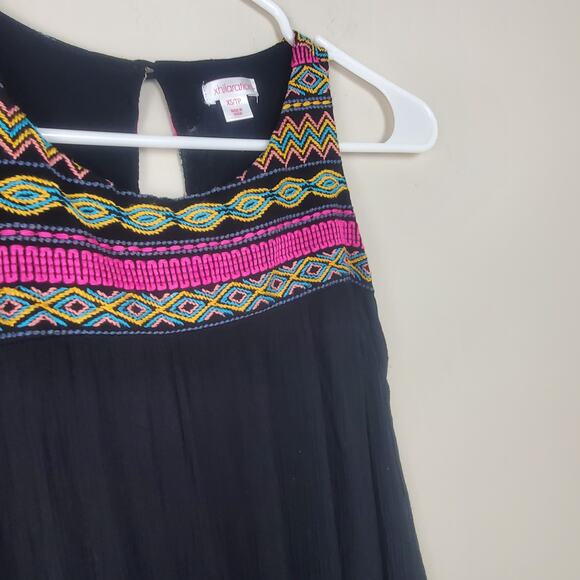 XHILARATION Black and Abstract Print Maxi Dress Sundress  | XS - Picture 4 of 11